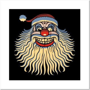 Scary Clown Claus Posters and Art